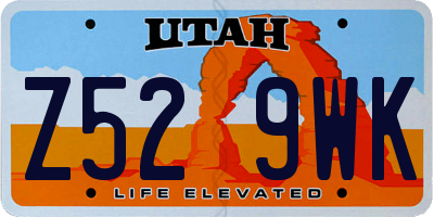 UT license plate Z529WK
