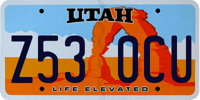 UT license plate Z530CU