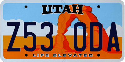 UT license plate Z530DA