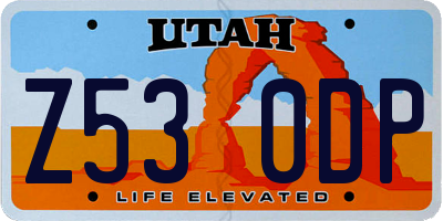 UT license plate Z530DP