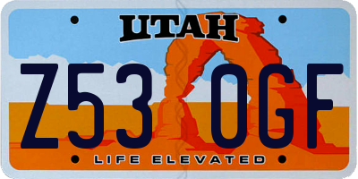 UT license plate Z530GF