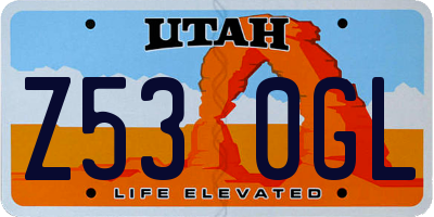 UT license plate Z530GL