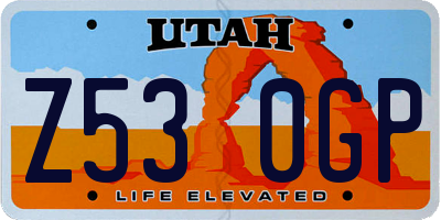 UT license plate Z530GP