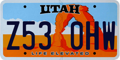 UT license plate Z530HW