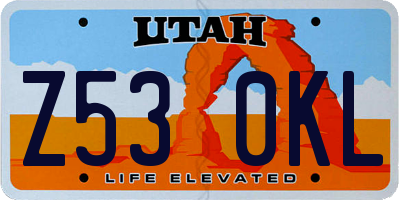 UT license plate Z530KL