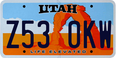 UT license plate Z530KW