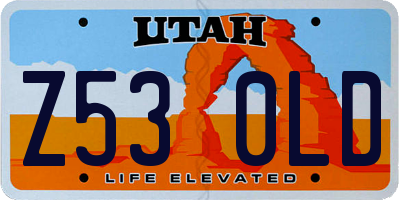 UT license plate Z530LD