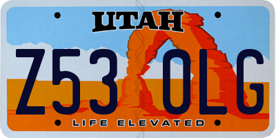 UT license plate Z530LG