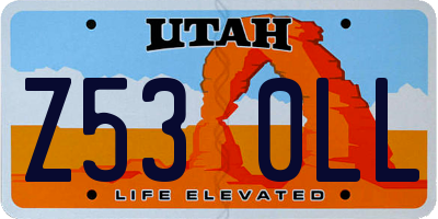 UT license plate Z530LL