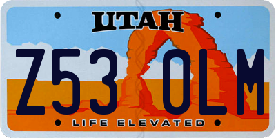 UT license plate Z530LM