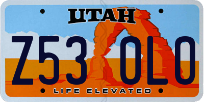 UT license plate Z530LO