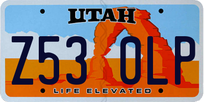 UT license plate Z530LP