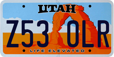 UT license plate Z530LR