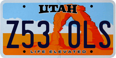 UT license plate Z530LS