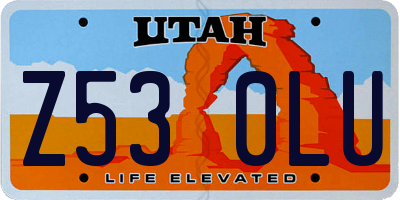 UT license plate Z530LU