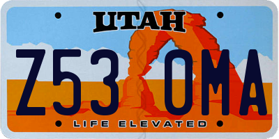 UT license plate Z530MA