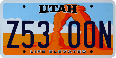 UT license plate Z530ON
