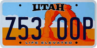UT license plate Z530OP
