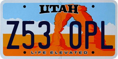 UT license plate Z530PL