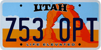 UT license plate Z530PT