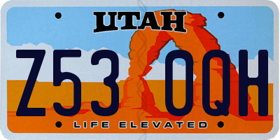 UT license plate Z530QH