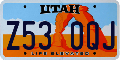 UT license plate Z530QJ