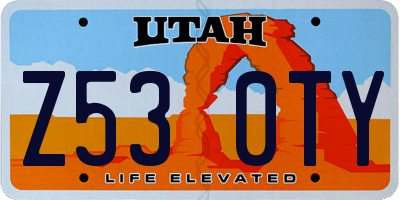 UT license plate Z530TY