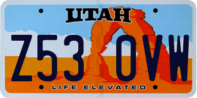UT license plate Z530VW