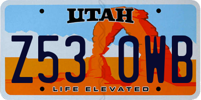UT license plate Z530WB