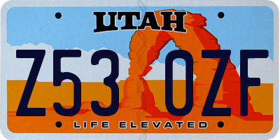 UT license plate Z530ZF