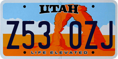 UT license plate Z530ZJ