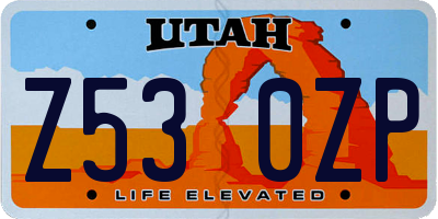 UT license plate Z530ZP