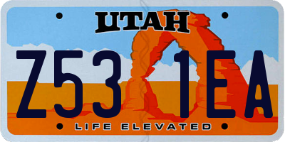 UT license plate Z531EA