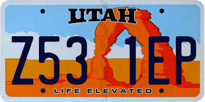 UT license plate Z531EP