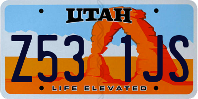 UT license plate Z531JS