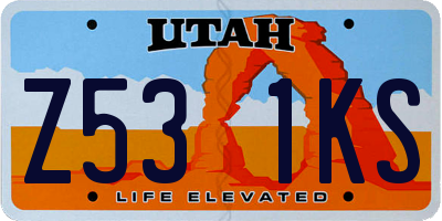 UT license plate Z531KS