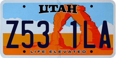 UT license plate Z531LA