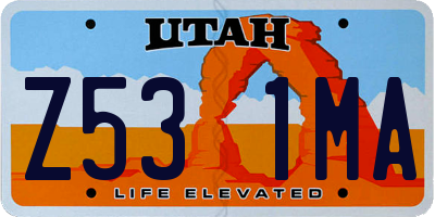 UT license plate Z531MA