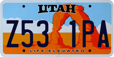 UT license plate Z531PA
