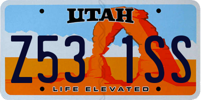 UT license plate Z531SS
