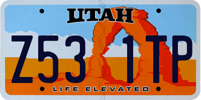 UT license plate Z531TP