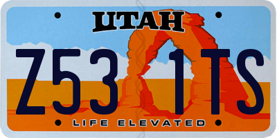 UT license plate Z531TS