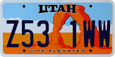 UT license plate Z531WW