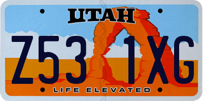 UT license plate Z531XG