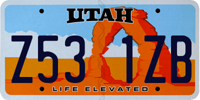 UT license plate Z531ZB