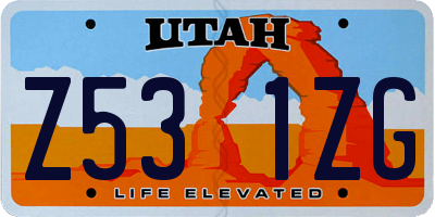 UT license plate Z531ZG