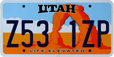 UT license plate Z531ZP