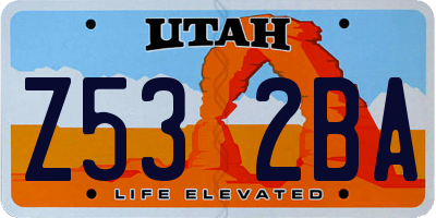UT license plate Z532BA
