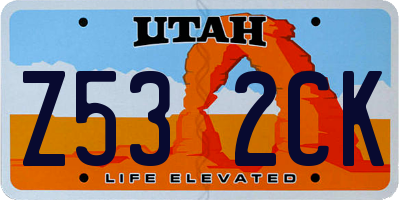 UT license plate Z532CK