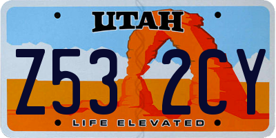 UT license plate Z532CY